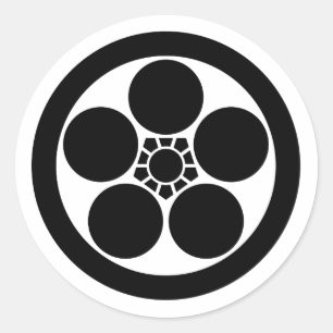[Family Crests] Plum Flower (Umebachi) with circle Classic Round Sticker