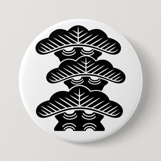 [Family Crests] Right-aligned 3tiered pine trees 3 Inch Round Button (Front)