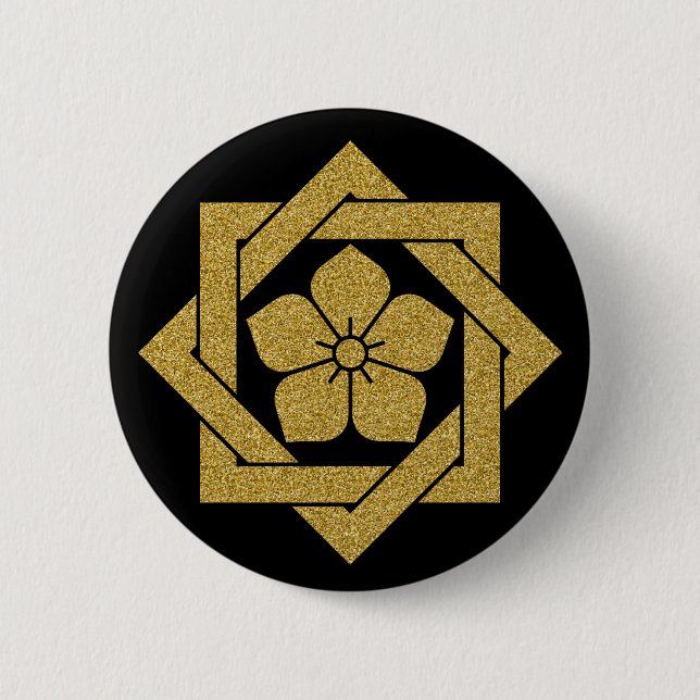 [Family Crests] Ryoma Sakamoto's bellflower round 2 Inch Round Button (Front)