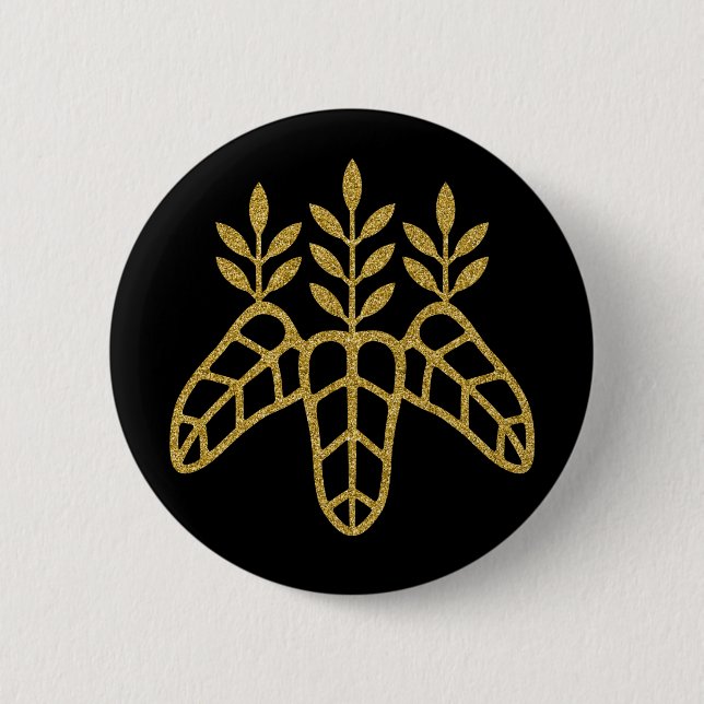 [Family Crests] Taiko Paulownia Round Button (Front)