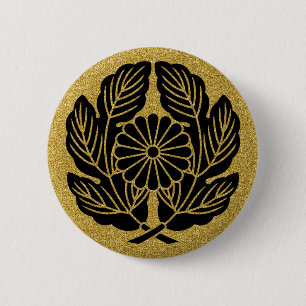 [Family Crests] Takamori Saigo's Chrysanthemum 2 Inch Round Button