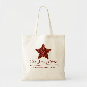 Family Crew Matching Gold Star Vintage Christmas Tote Bag