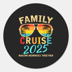 Family Cruise 2025 Beach Matching Summer Vacation  Classic Round Sticker