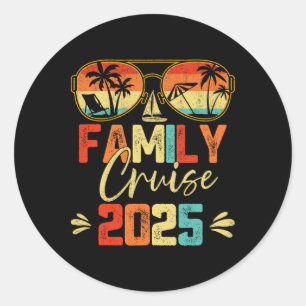 Family Cruise 2025 Beach Matching Summer Vacation Classic Round Sticker