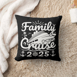 Family Cruise 2025 Cool Funny Family Trip Cruise Throw Pillow