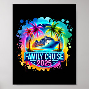 Family Cruise 2025 Hawaii Beach Coconut Summer Vac Poster