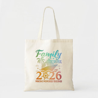 Family Cruise 2026 Colourful Tropical Tote Bag