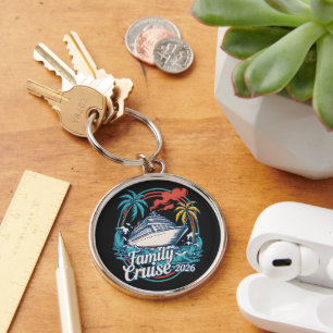 Family Cruise 2026 Summer Beach Vacation Family Keychain