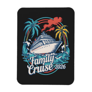 Family Cruise 2026 Summer Beach Vacation Family Magnet