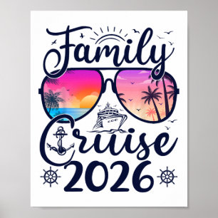 Family Cruise 2026 Summer Vacation Matching Family Poster
