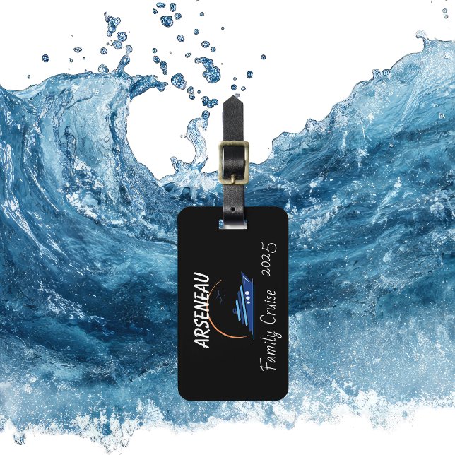  FAMILY CRUISE  Black Personalize Luggage Tag (Creator Uploaded)