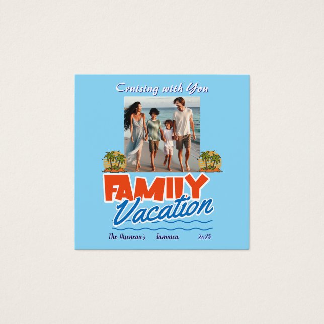  Family Cruise Blue Tropical Flexible Photo Magnet (Front)