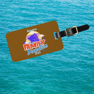 Family Cruise Brown/Blue Vacation Personalize Luggage Tag