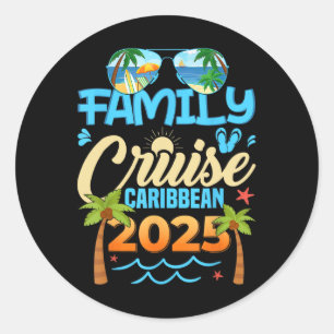 Family Cruise Caribbean 2025 Matching Vacation 202 Classic Round Sticker