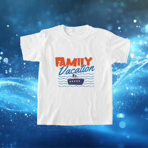Family Cruise Kids Vacation Orange/Blue T-Shirt