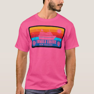 Family Cruise New Zealand Vintage Retro Style T-Shirt