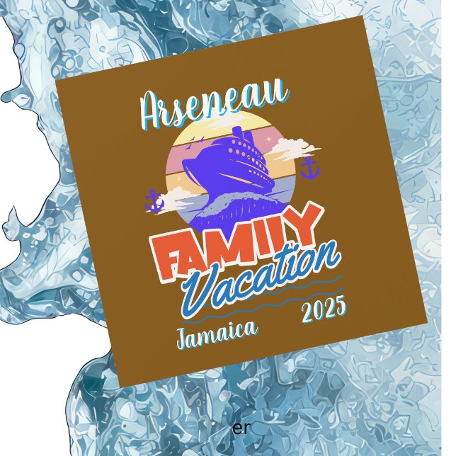 Family Cruise Vacation Brown/Blue Personalize (Personalize)