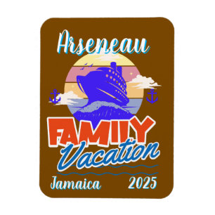 Family Cruise Vacation Brown/Blue Personalize Magnet