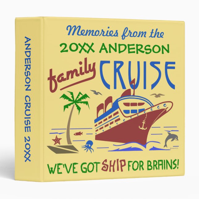 Family Cruise Vacation Funny Ship | Custom Name Binder (Front/Spine)