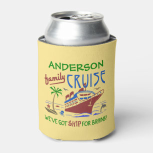 Family Cruise Vacation Funny Ship Custom Name Can Cooler