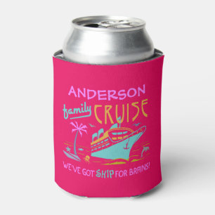 Family Cruise Vacation Funny Ship Custom Name V3 Can Cooler