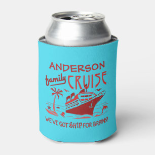 Family Cruise Vacation Funny Ship Custom Name V5 Can Cooler