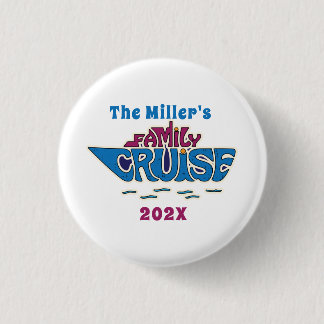 Family Cruise Word Art Custom 1 Inch Round Button