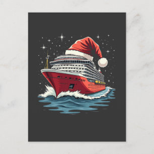 Family Cruising Cruise ship Matching Christmas Postcard