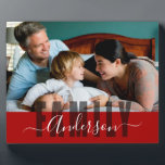 Family Custom Last Name One Photo Plaque<br><div class="desc">Fun and easy template can be adjusted for any name. Family overlay text cannot be changed. Other colours available. One Photo option.</div>