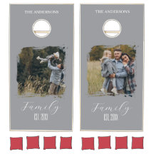 Family Custom Name and Photo - Cornhole Set