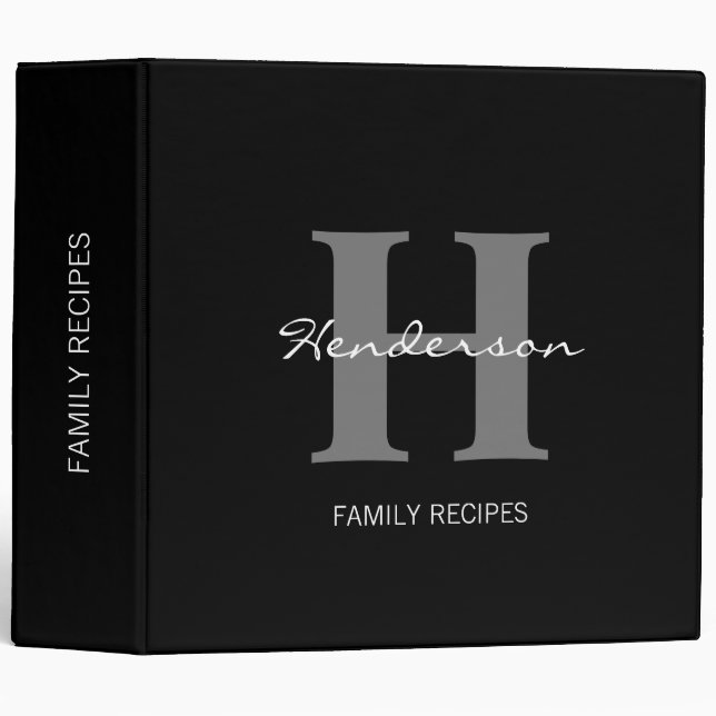 family custom personalized family recipes 3 ring b binder (Front/Spine)