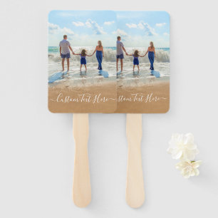Family - Custom Photo and Text -  Your Own Design Hand Fan