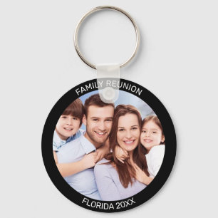 Family Custom Photo in Black and White Keychain