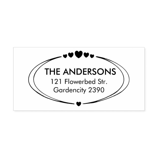 Family customizable address text rubber stamp (Imprint)