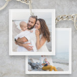 Family Customized Keepsake Two Photo Double Sided  Keychain<br><div class="desc">Celebrate your most meaningful moments with this Family Customized Keepsake Two Photo Double-Sided Keychain. Add two of your favourite family photos — one on each side — along with a name, special date, or short message for a personalized touch. Whether it's a memory from a family vacation, a candid with...</div>