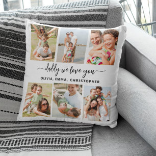 Family Dad - Father's Day Photo Collage Throw Pillow