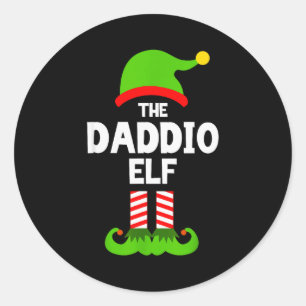 Family Daddio Elf Christmas Matching Pajama Funny  Classic Round Sticker