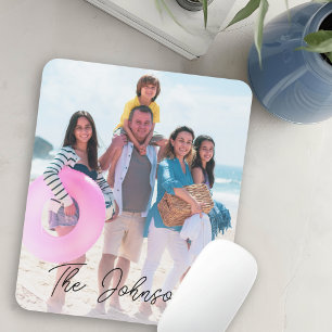 Family Day Modern Photo Name Personalized Mouse Pad