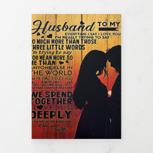 Family Decoration Letter To My Husband Design Tri-Fold Announcement