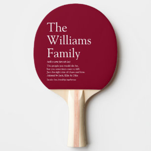Family Definition Burgundy Modern Fun Ping Pong Paddle