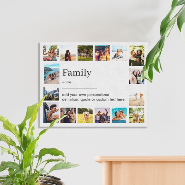 Family Definition Personalized 16 Photo Collage Canvas Print (Creator Uploaded)