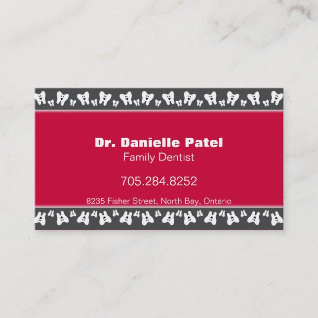 Family Dentist Business Card - Happy Teeth (Front)