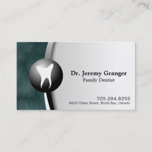 Family Dentist Business Card - Tooth Teal & White