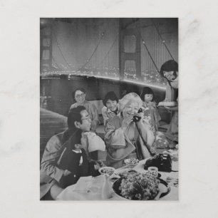 Family Dining at the Bridge Postcard