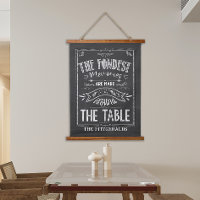 Family Dining Memories Chalkboard Sign Tapestry