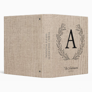 Family Documents & Estate Planning Personalized Binder