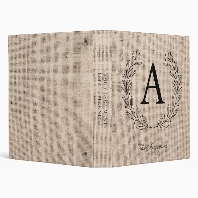 Family Documents & Estate Planning Personalized Binder (Background)