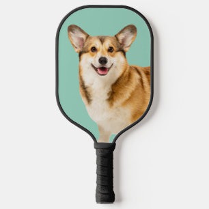 Family Dog Photo Light Teal Pickleball Paddle