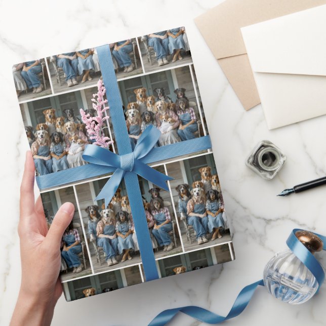 Family Dog Portrait Wrapping Paper (Gifting)