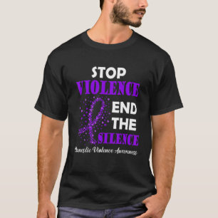 Family Domestic Violence Awareness Purple Ribbon T-Shirt